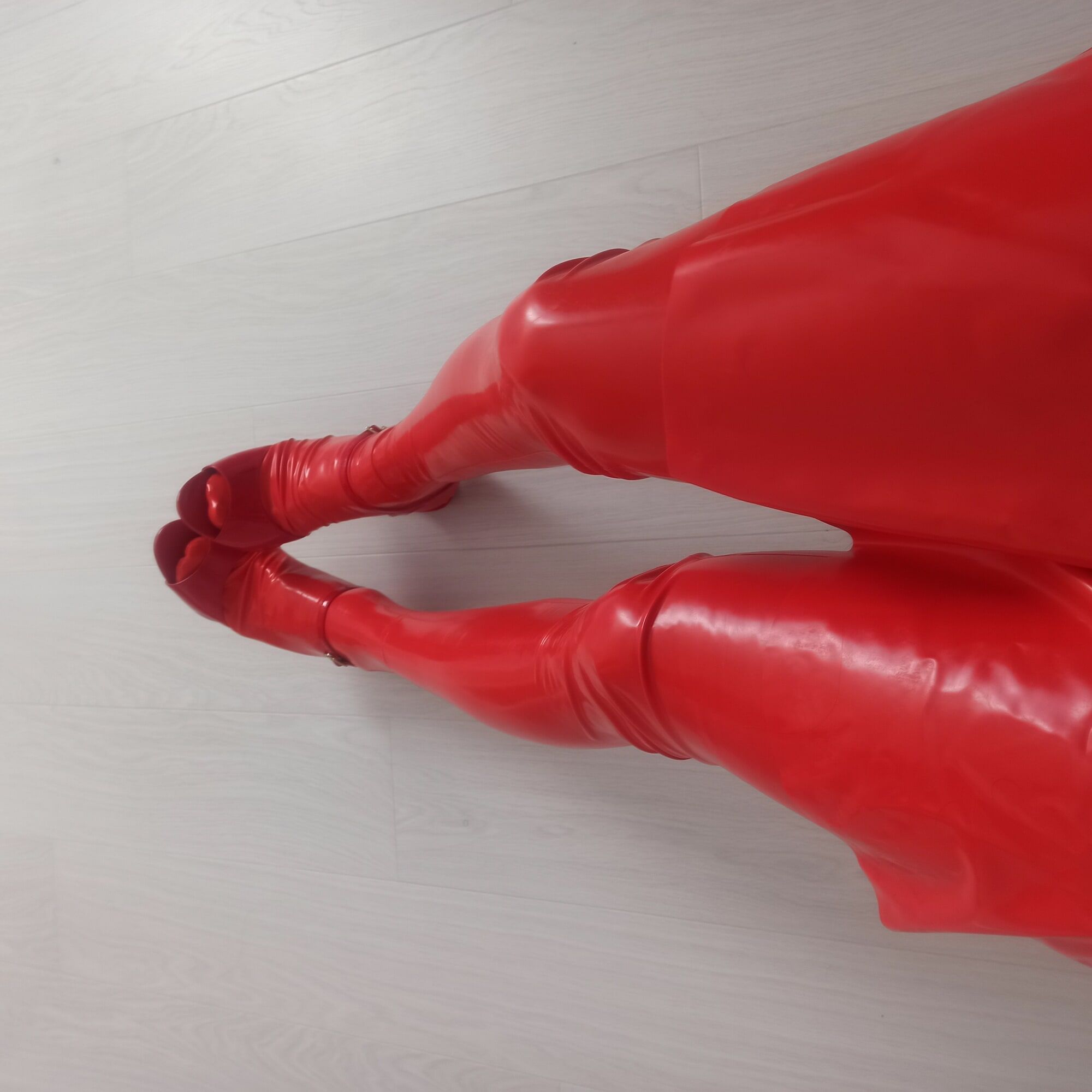 Red latex and high heels. #5