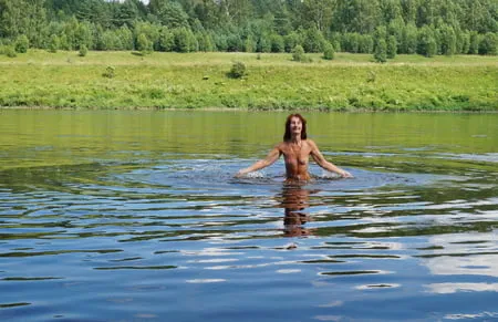 nude playing in volga river         