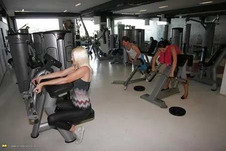 naked mature mothers do naked exercises at gym part          