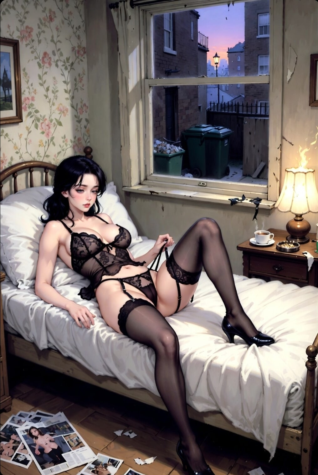 Pixwhores Experimental Enhanced: Black Stockings, Black Hair #3