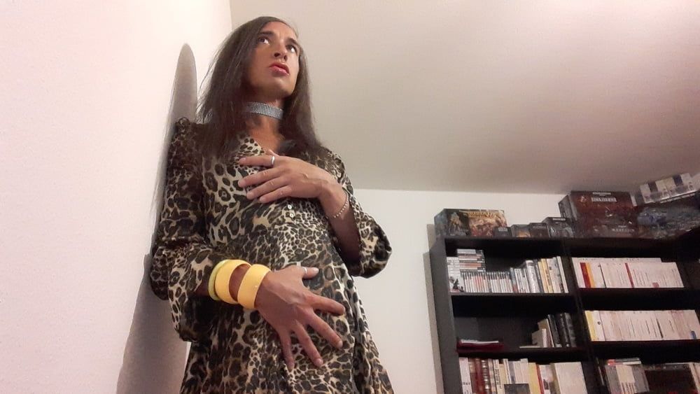 Sissy Tygra in leopard dress on 2019 octobre. #26