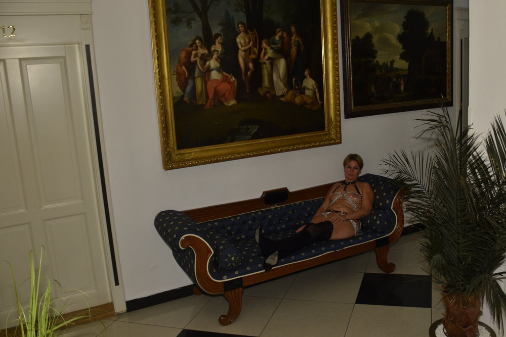 Silke in the hotel hallway #9
