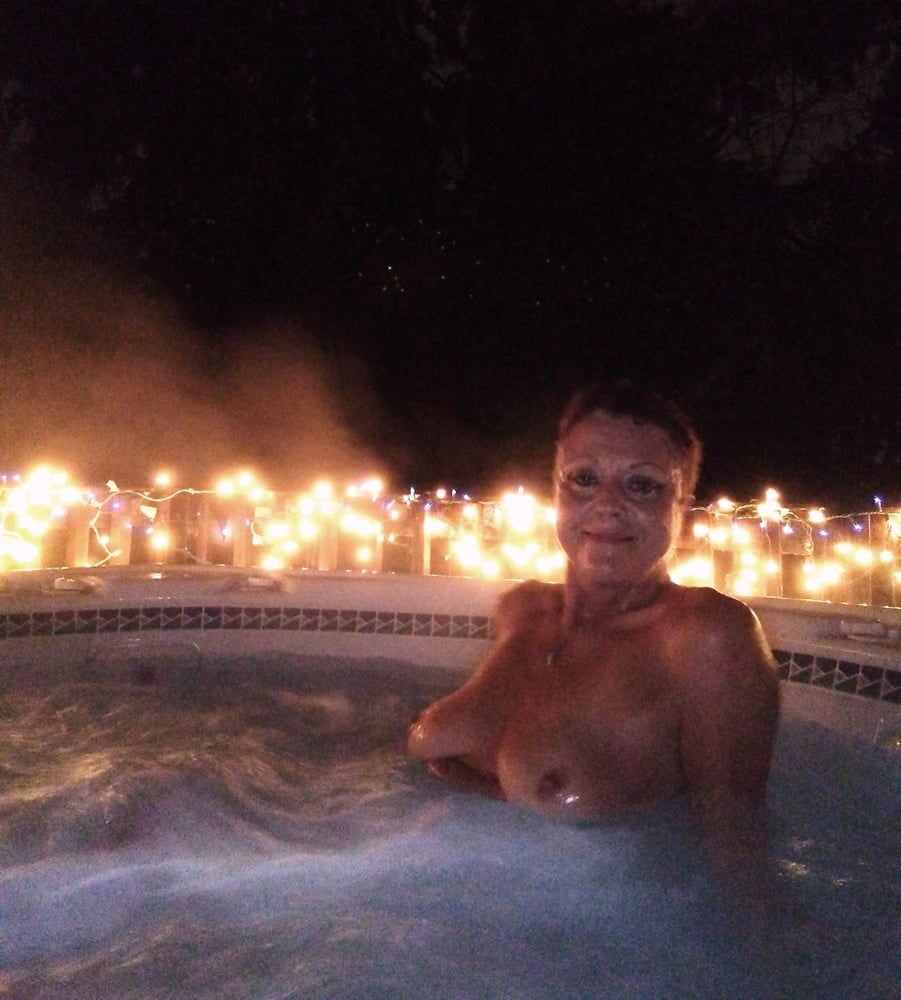 Nighttime hot tub fun #14