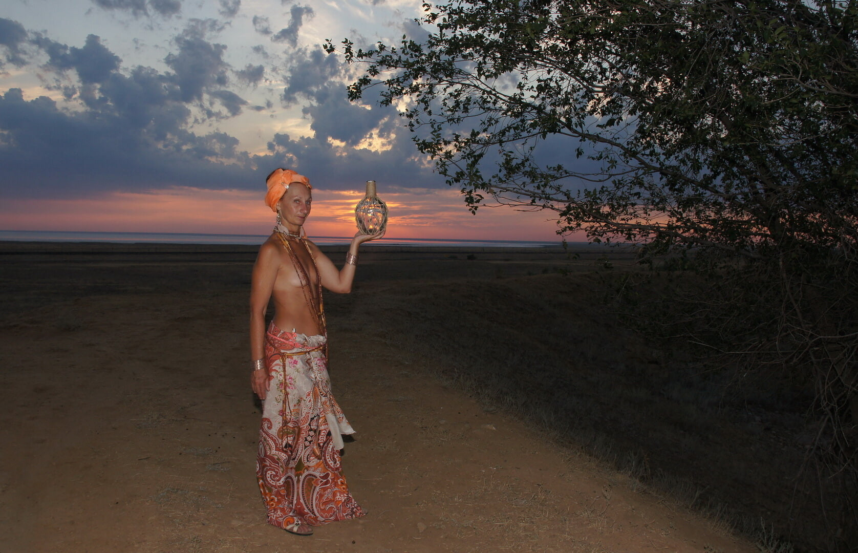 With a jug in the sunsetting sun #18