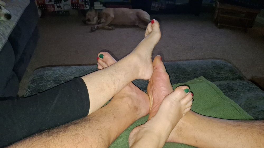 Playing footsie after our Pedicure #19