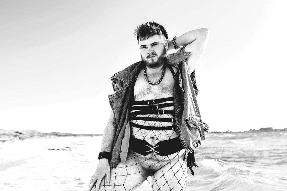 Beach time with hot trans man and porn model #2