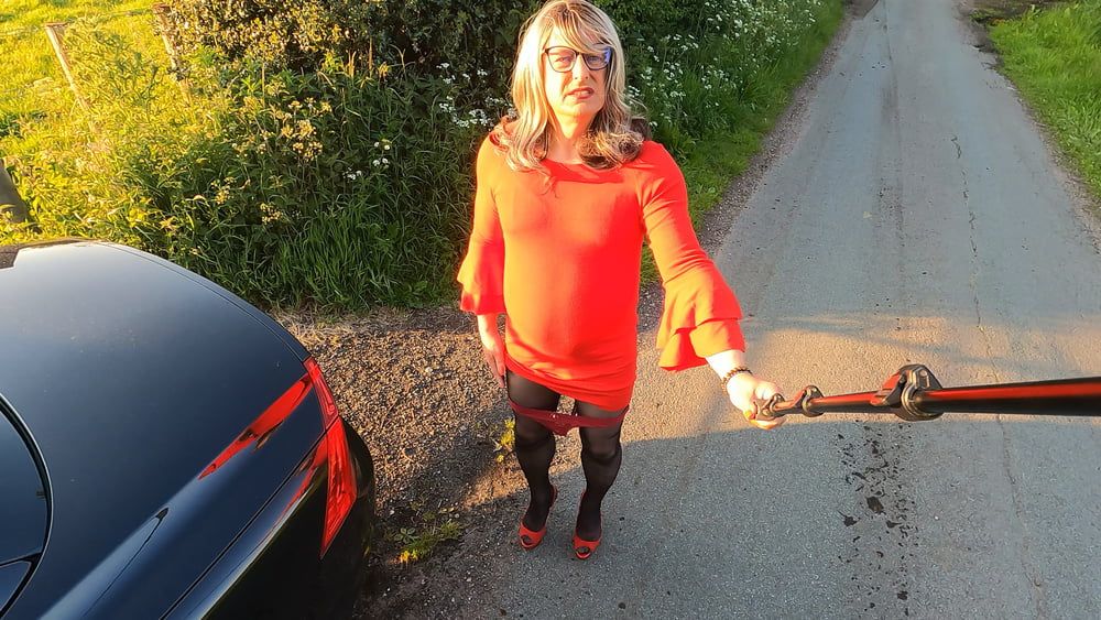 Crossdresser Kellycd in red dress  #25