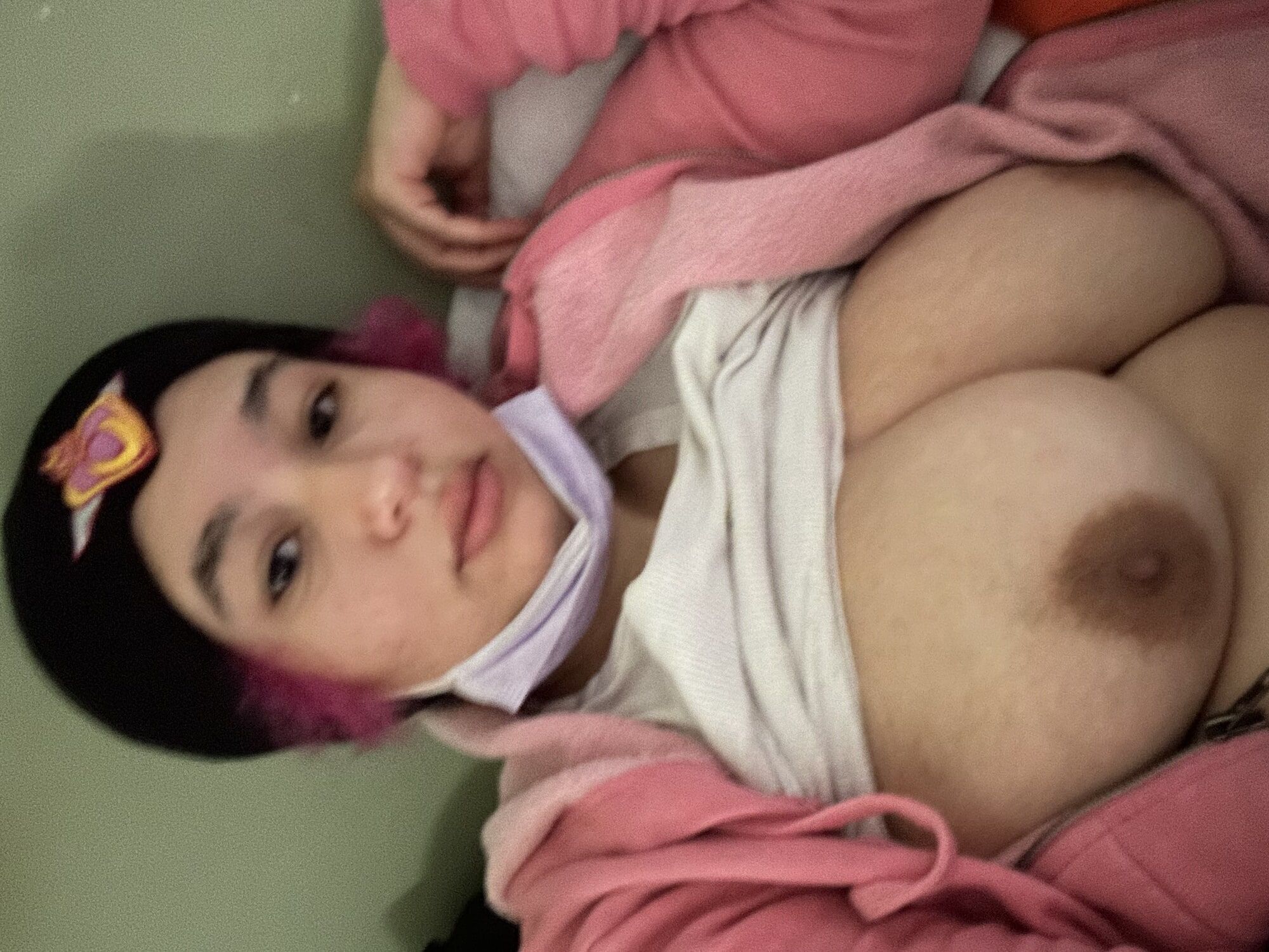 Cute chubby pink hair slut  #57