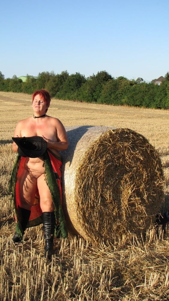 Anna naked on straw bales ... #13