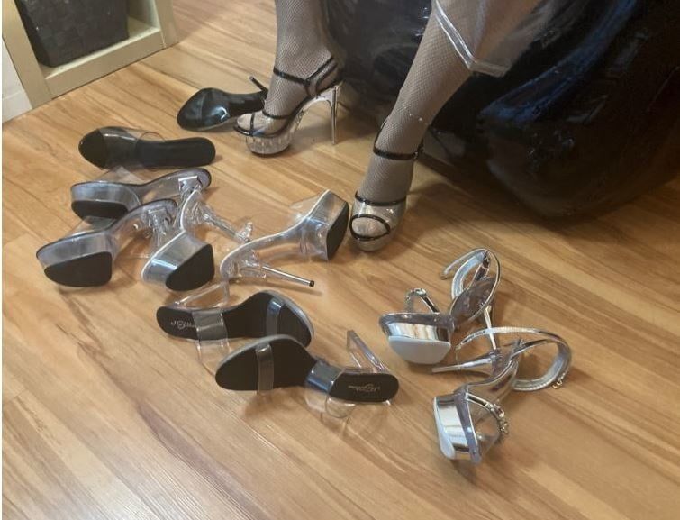 Clear High Heels and Clear PVC Fetish #28