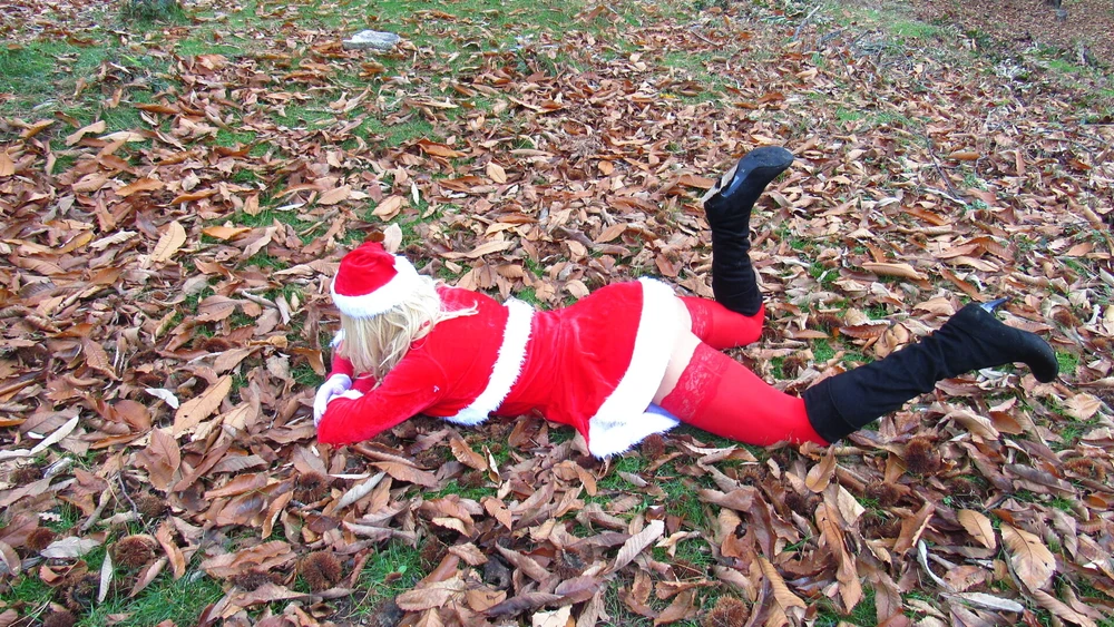 Shy snowflake shows off her ass in stockings. #50
