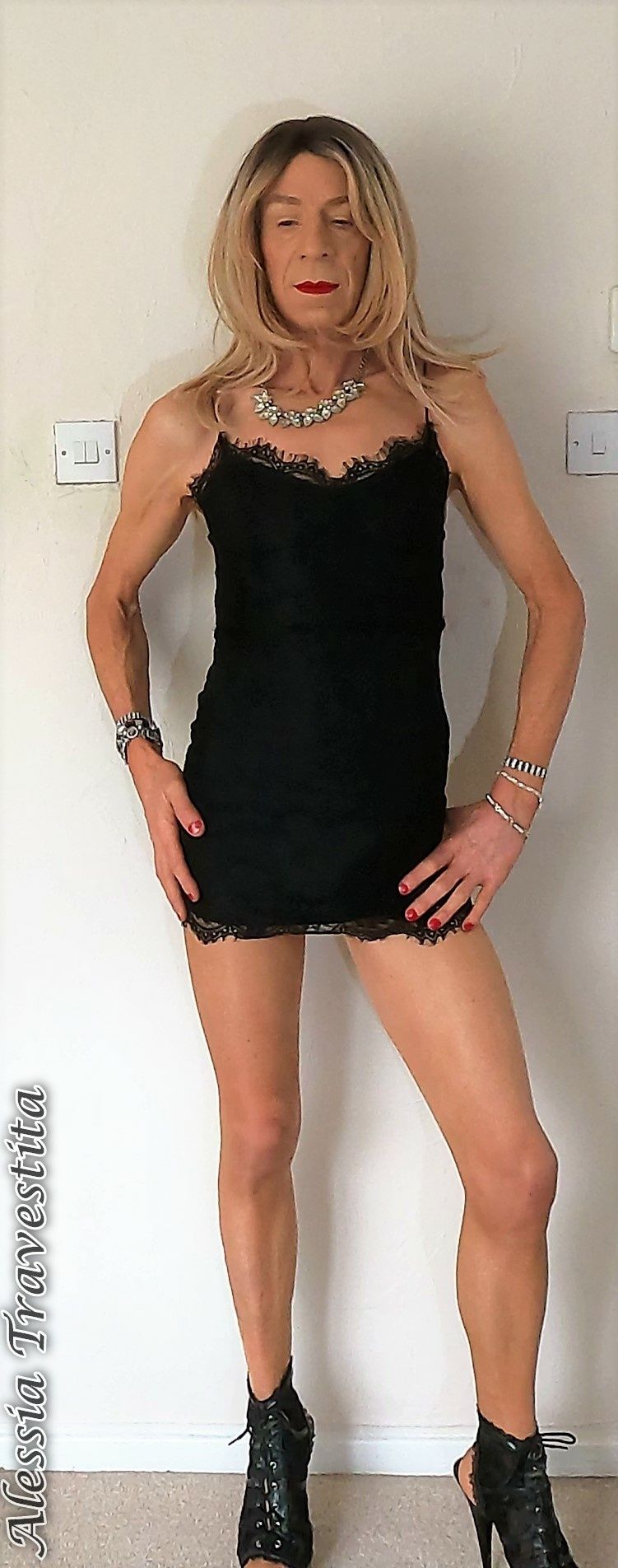 84 Alessia Travestita models Little Black Dress #10