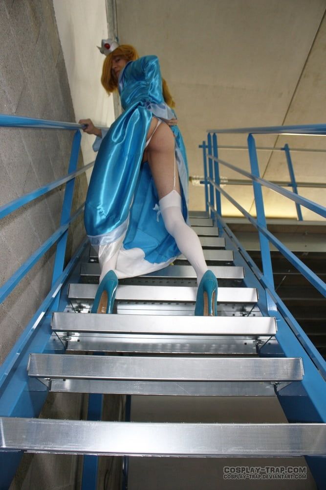 Crossdress cosplay Kinky Rosalina on the stairs #4