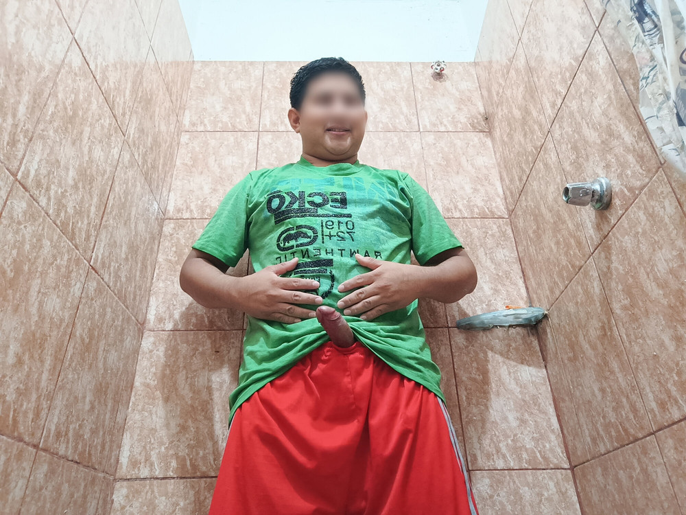 Undressing Under the Shower and with a Hard Cock #19