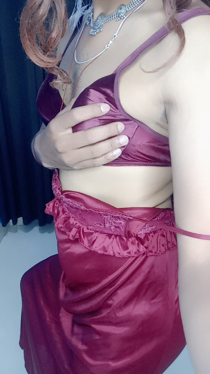 Gorgeous stepmom satin bra panty and wedding dress #14