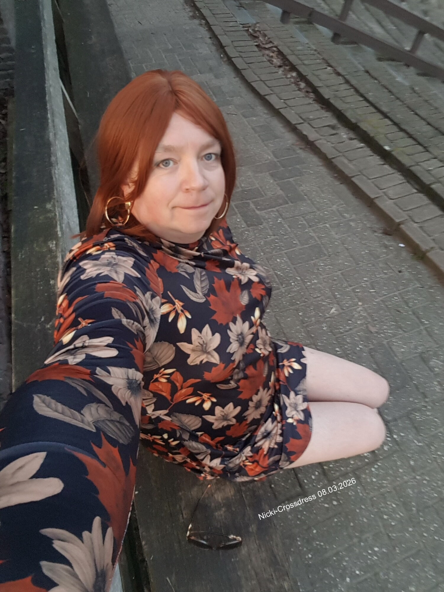 Nicki-Crossdress Outdoor lovely Dress and Stockings #47