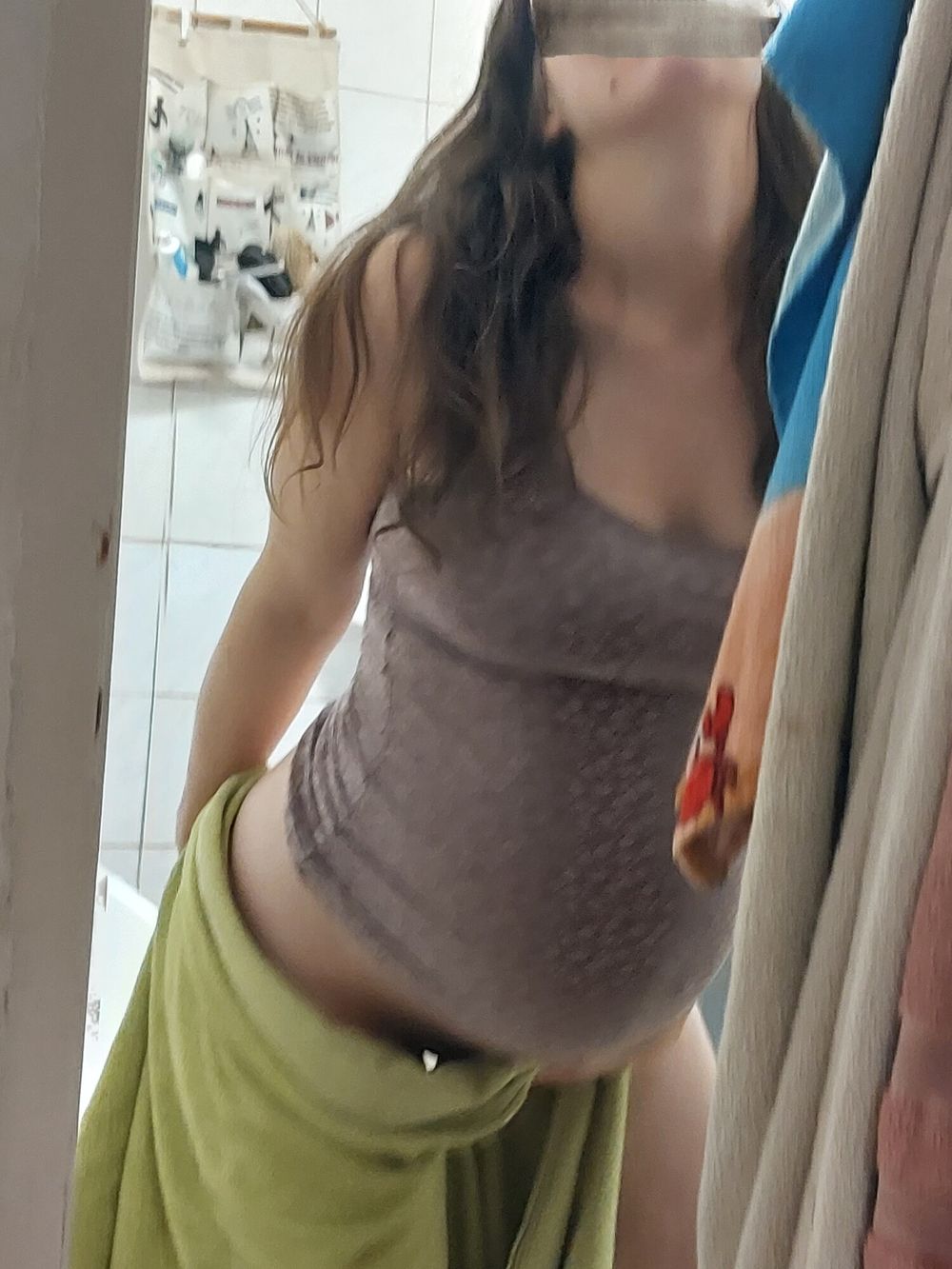 Pregnant wife teasing