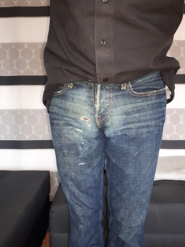 tight jeans, cum stained and pissed #6