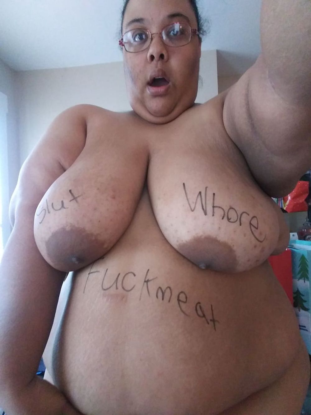 Dumb SSBBW Slut Jessica Jones&#039; Bodywriting  #37