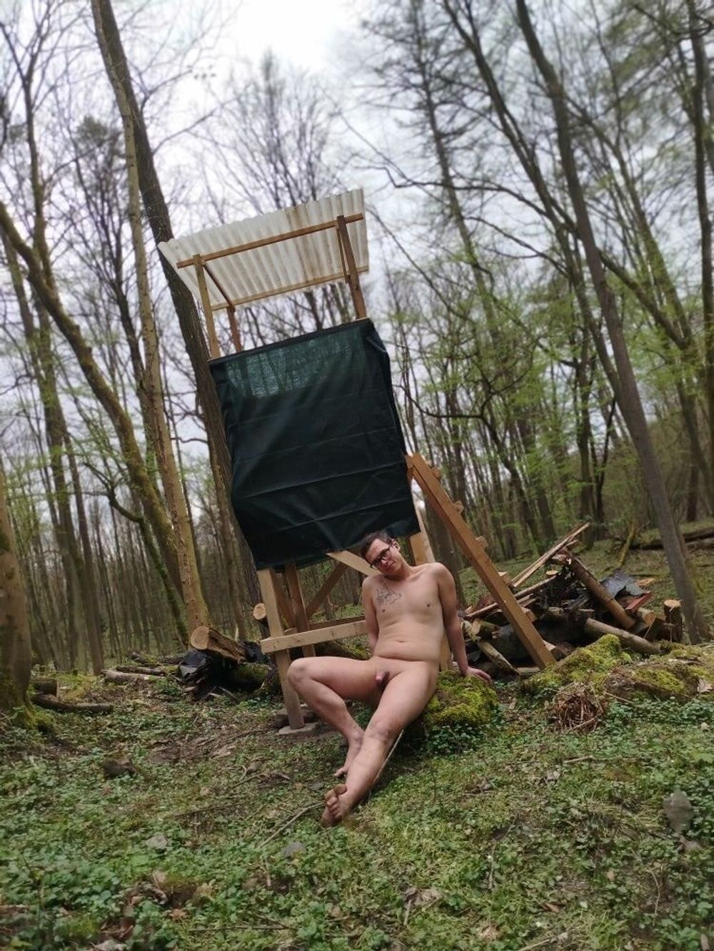 I&#039;m nude on a perch in the forest  #29