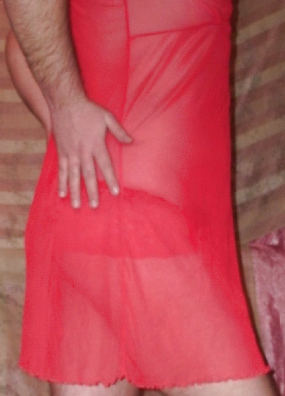 Sissy Boy Lovelaska - Sexy red nightgown #2