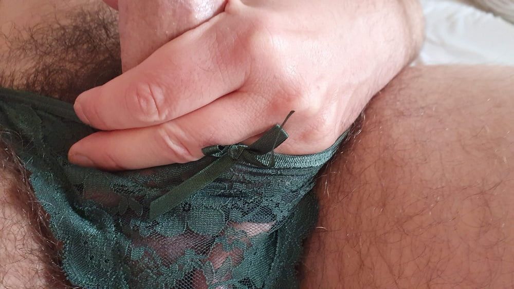 I like to masturbate in the green panties of my girlfriend #24