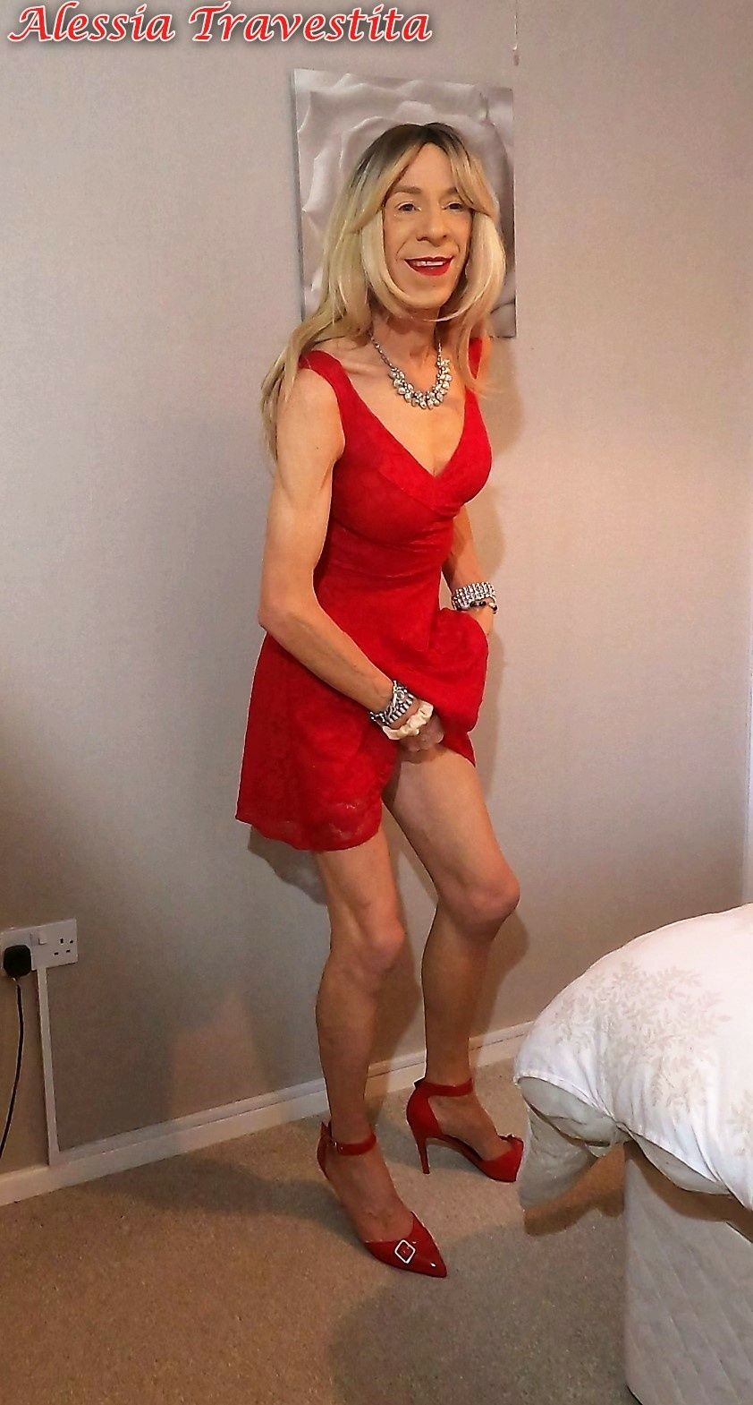 65 Alessia Travestita in Flirty Red Dress #14