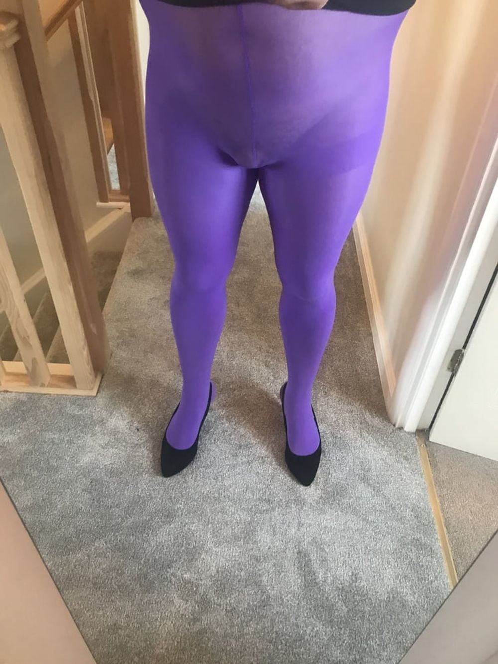 Wearing Purple tights pantyhose #8