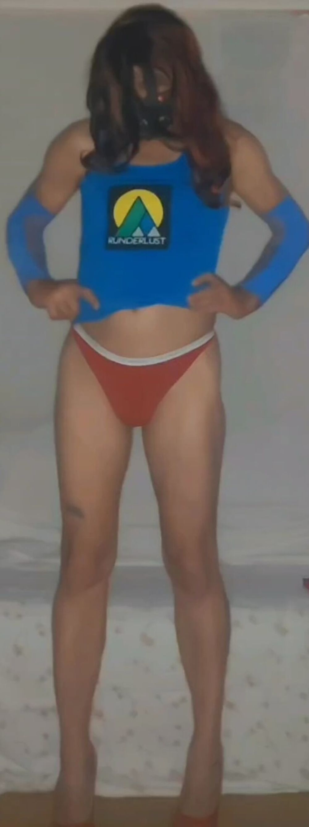 Contrast of blue and red panties #48