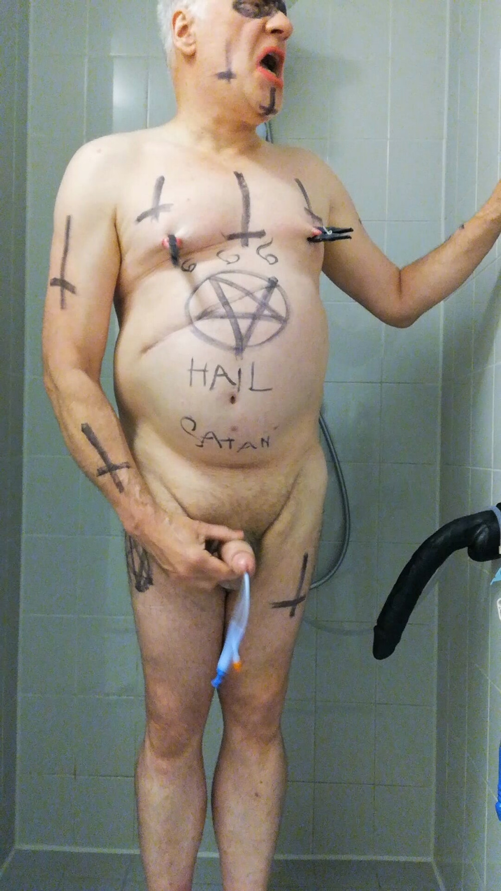 Satan slave takes a delicious urine enema #12