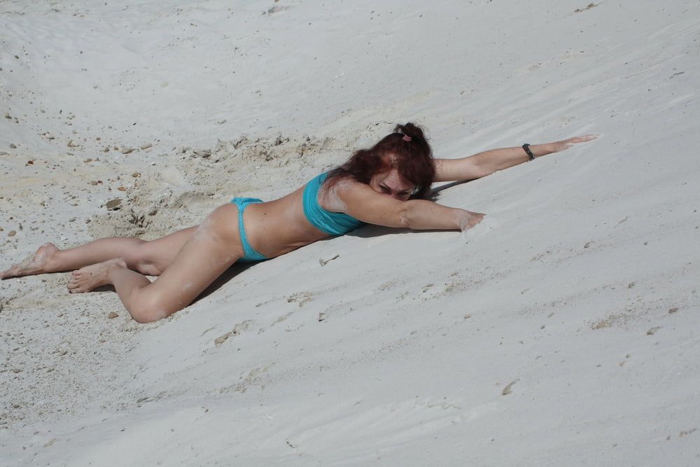 On White Sand in turquos bikini #4
