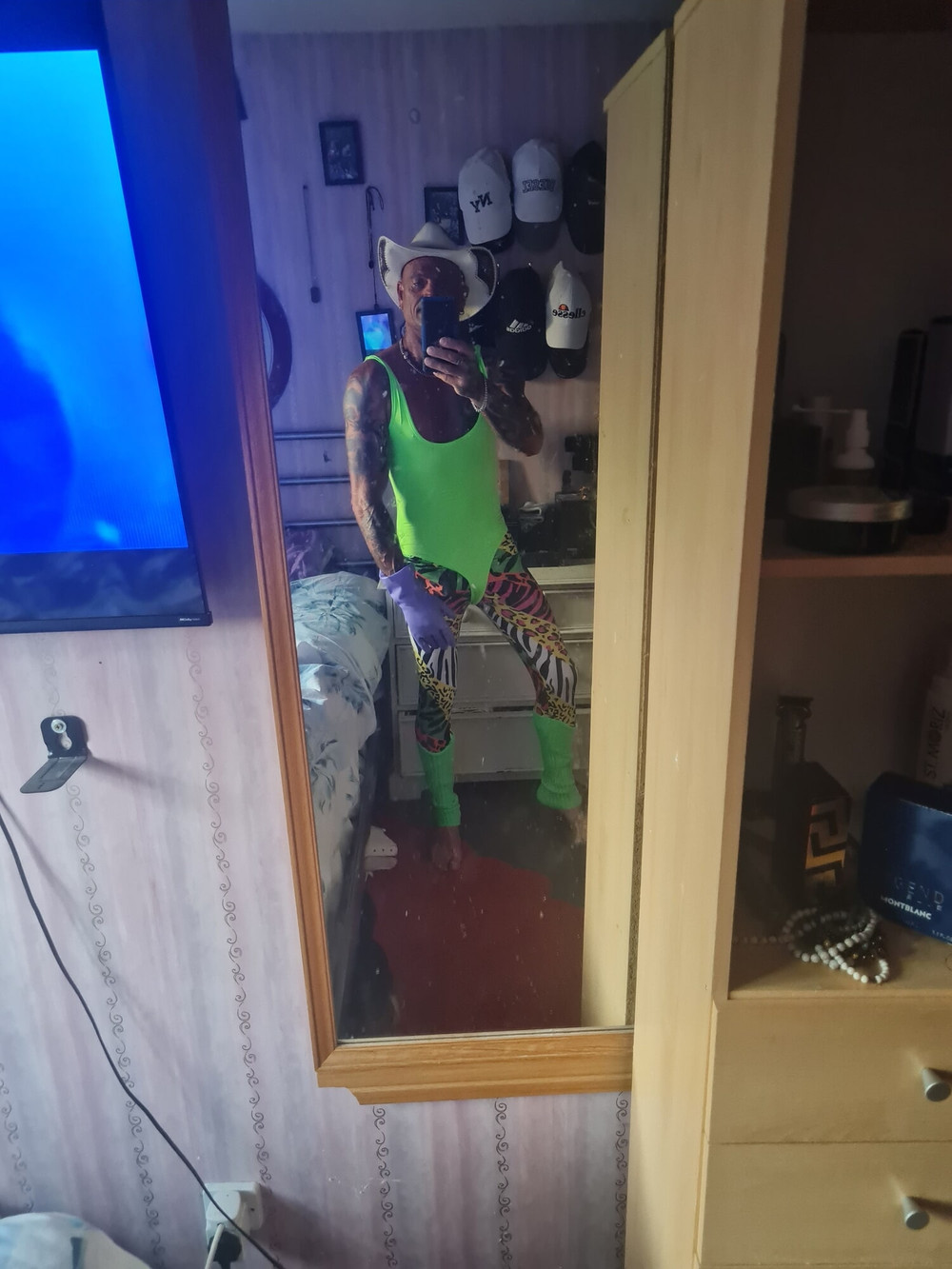 As asked why not 80s fitness cowboy hat  #2