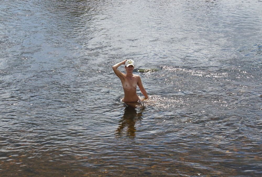 Nude in river&#039;s water #10