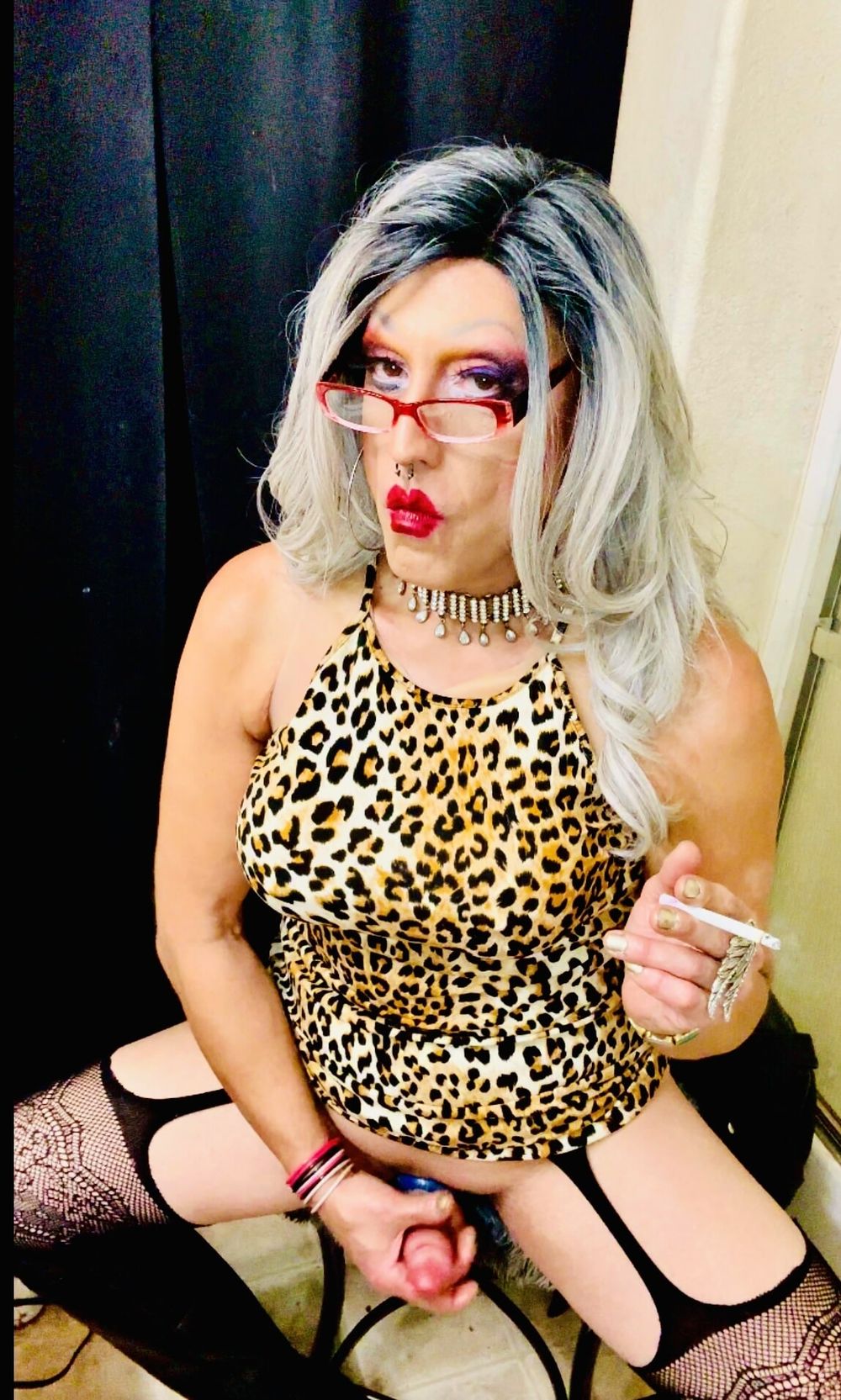 Marilyn Leopard Print Big Cock Smoking Cougar #31