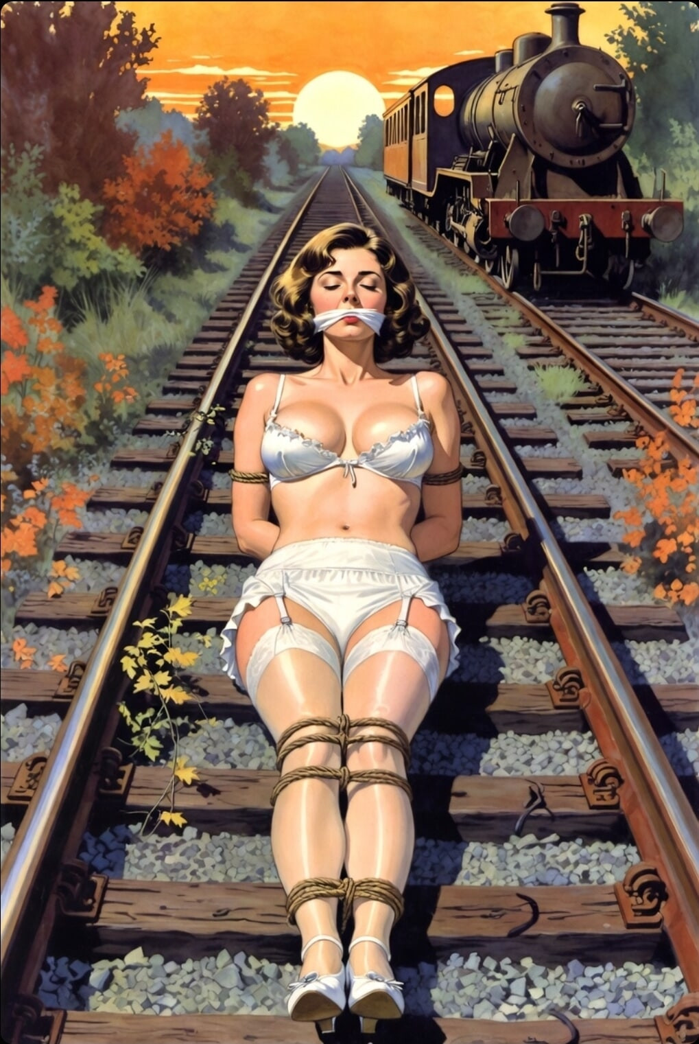 Pixwhores Experimental Enhanced: Stockings in the Railyard 1 #3