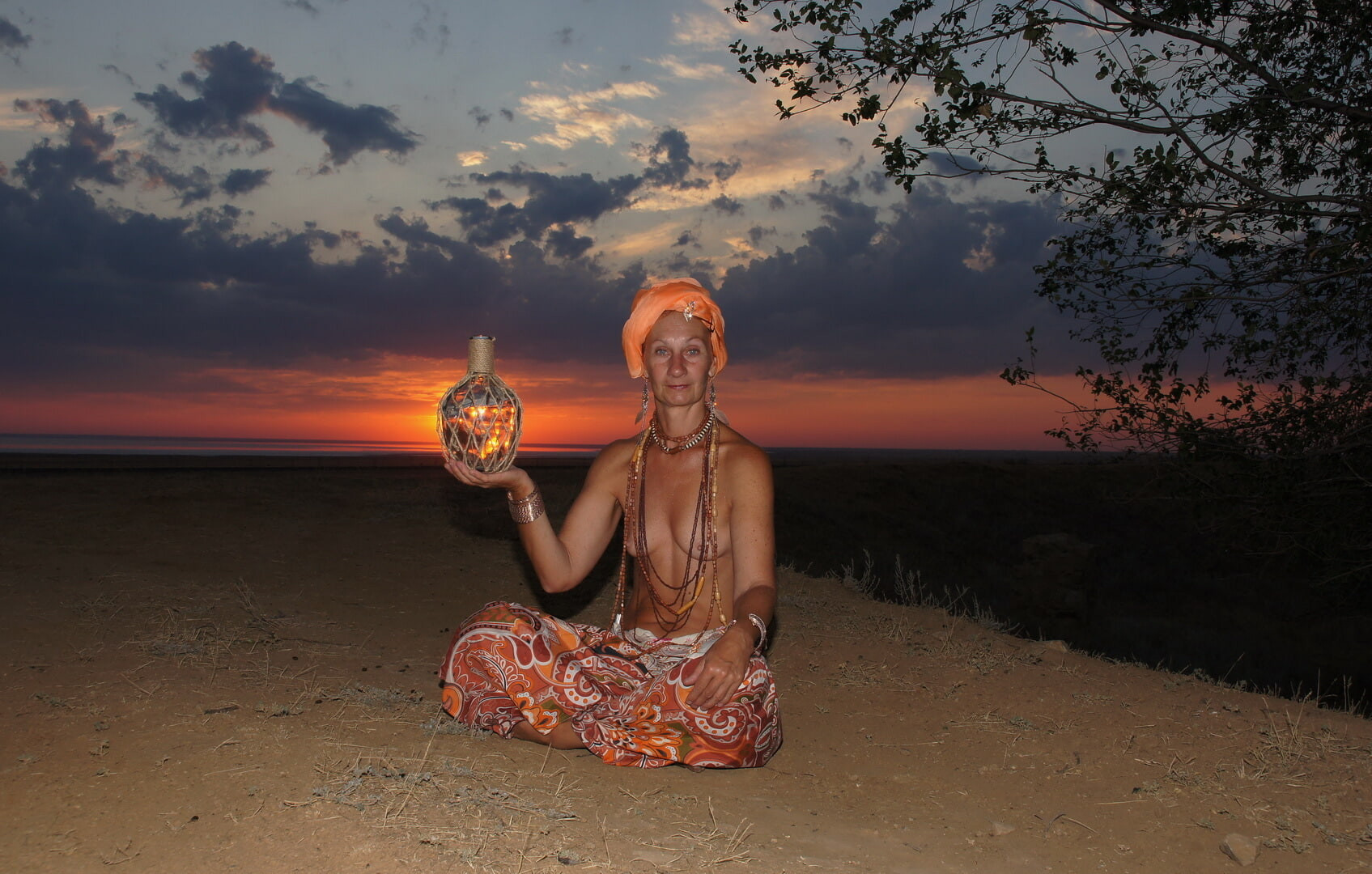 With a jug in the sunsetting sun #33