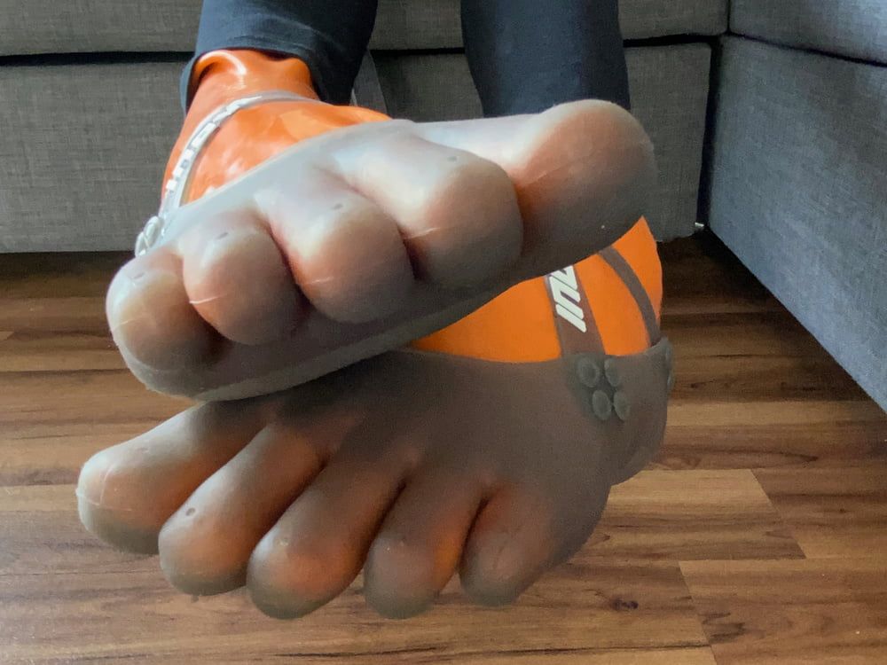 Orange Latex Toe Socks and EvoSkins #15