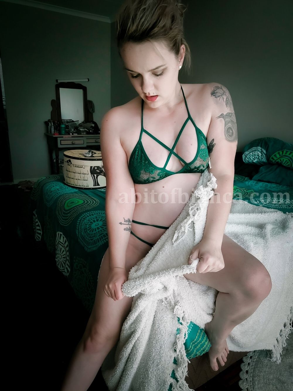 ABitOfBianca Green Lingerie Set Onlyfans #11