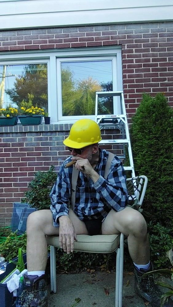 Construction dad inspecting windows #17