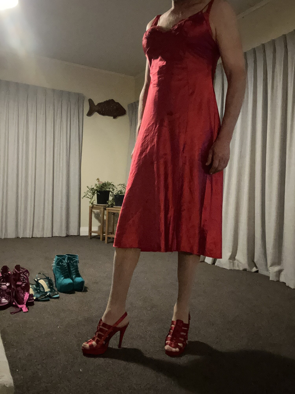 Stunning red lingerie and matching high heels  #5
