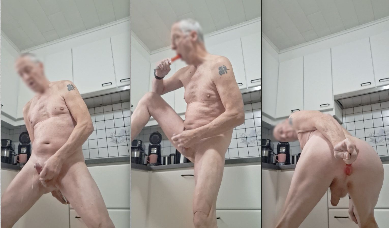 exhibitionist grandpa dildo ass fucking sexshow cumshot #21