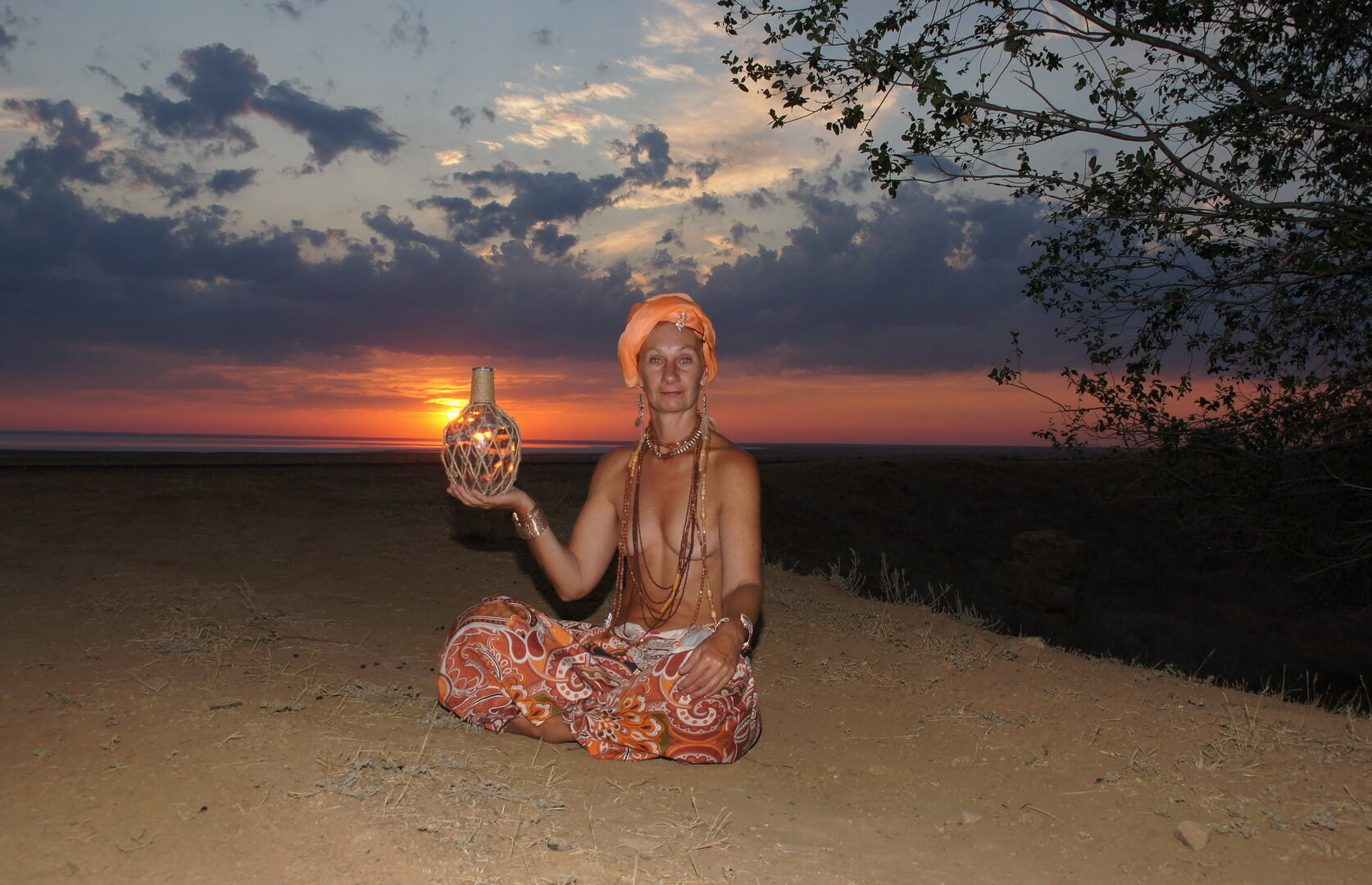 With a jug in the sunsetting sun #32