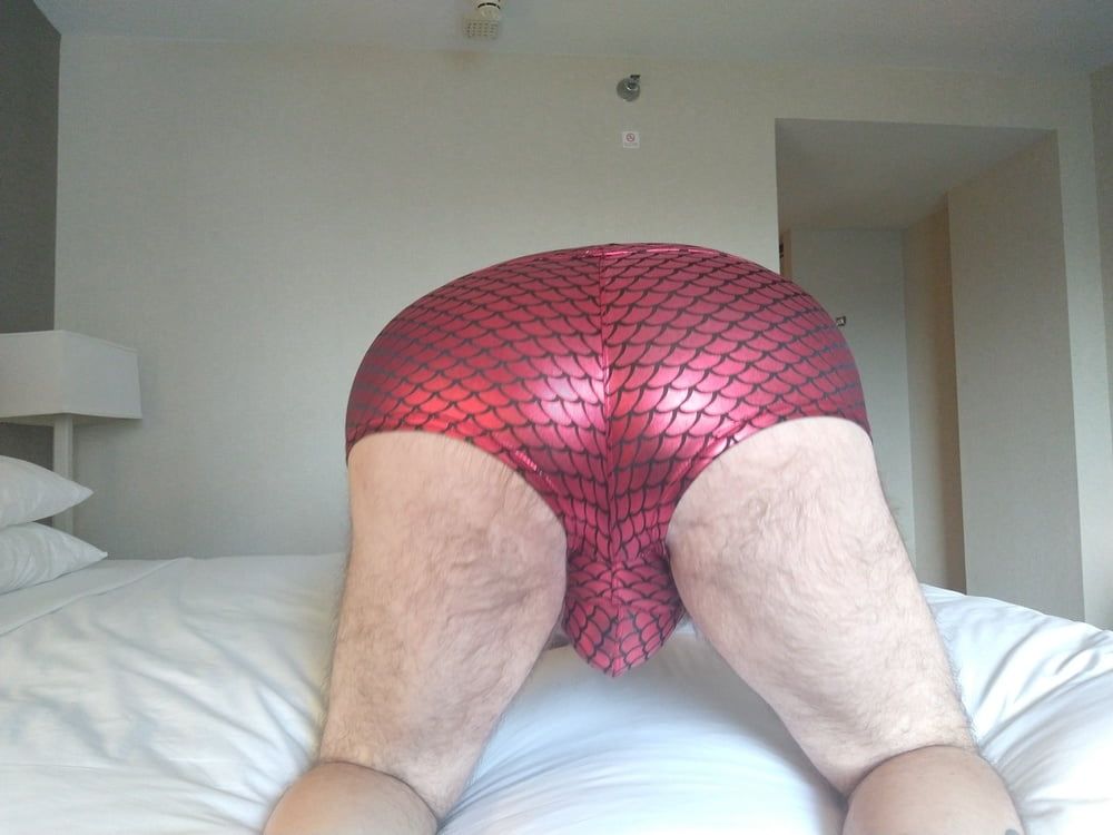 Red underwear peeking pics! #8