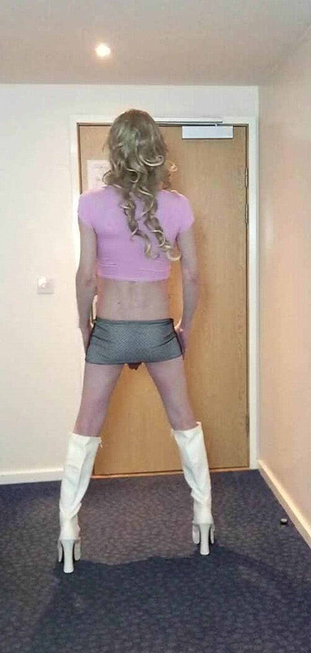 Sissy Sandra in pink top posing #24