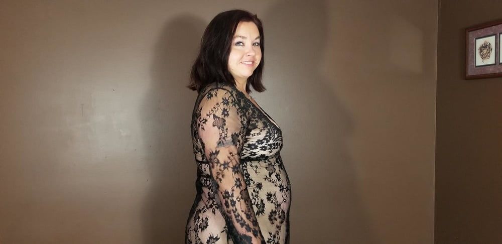 Sexy BBW See Thru Black Dress  #46