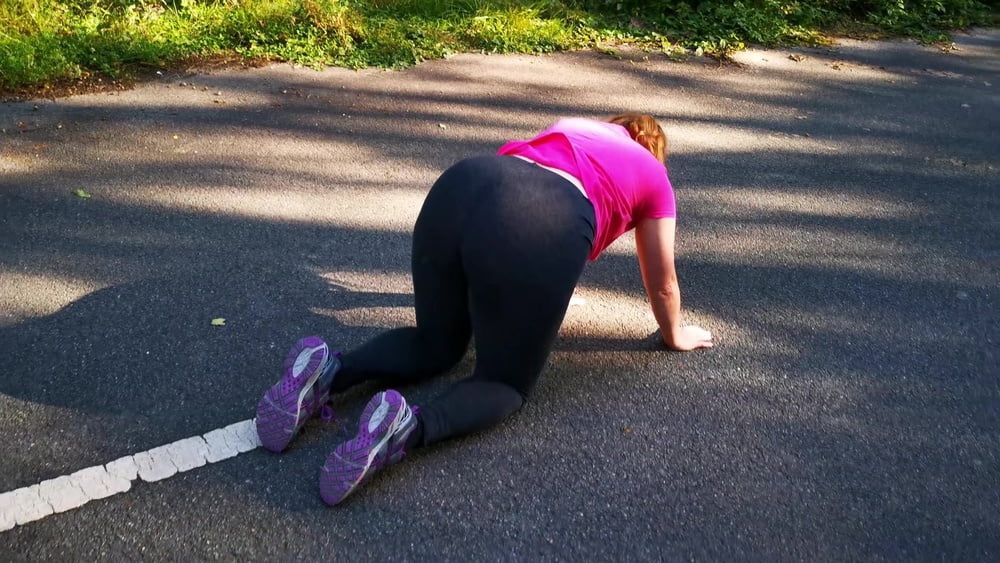 Ass spanking in the middle of the road