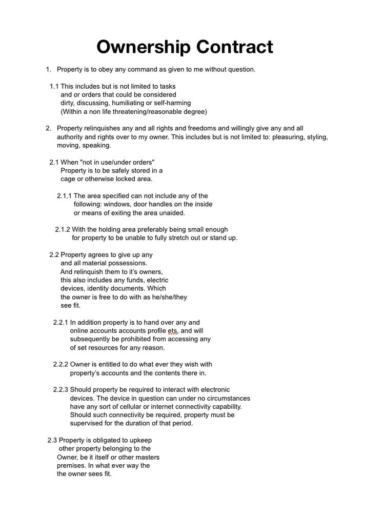 Ownership contract, this should cover everything.