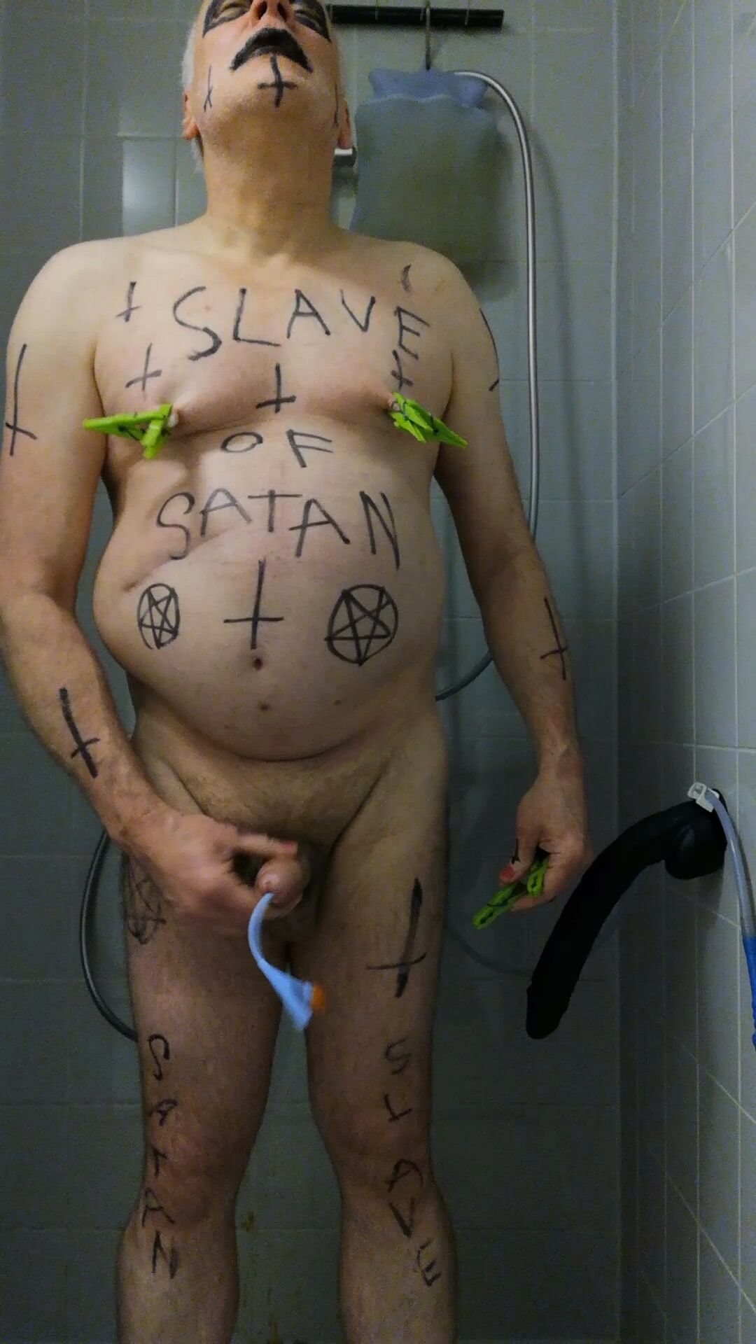 Satan slave takes a delicious urine enema #23