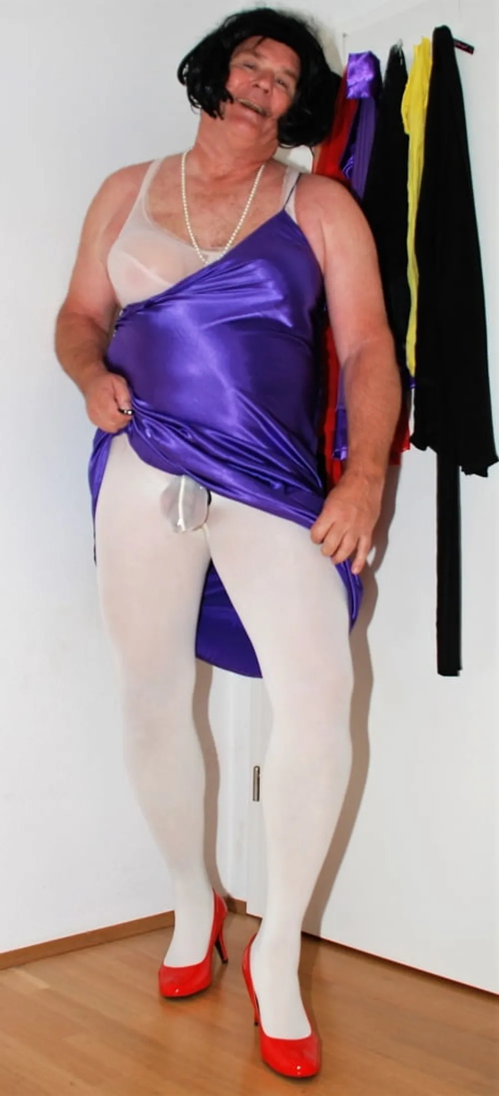 N?glig? purple and Pantyhose white #2