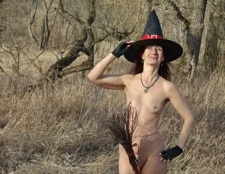 nude witch on nature         